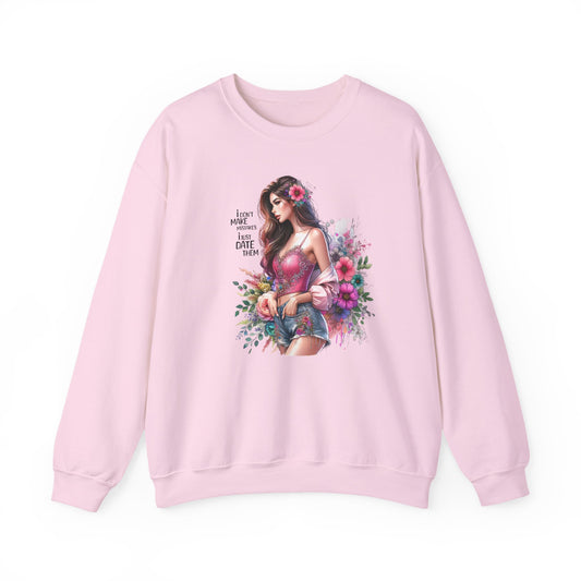I Don`t  Make Mistakes, I Just Date Them Floral Fantasy Crewneck Sweatshirt, Boho Sweatshirt, Spring Fashion, Gift for Her, Cute Sweatshirt, Cozy Wear
