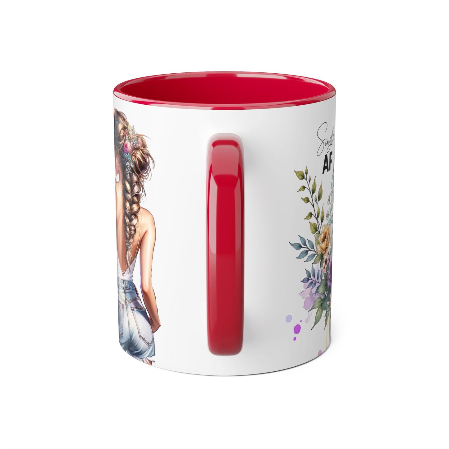 Single AF Chic Floral Accent Mug for Single Ladies | Perfect Gift for Birthdays, Weddings, or Just Because