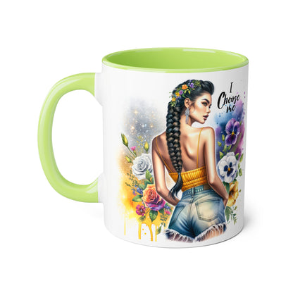 I Choose Me Empowering Accent Mugs, Coffee Cup for Self-Love, Inspirational Drinkware, Gifts for Her, Motivational Home Decor