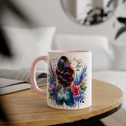 Money Can't Buy Happiness But It Can Buy Divorce Humoristic Floral Accent Mug, Vibrant Coffee Cup, Nature Lover Gift, Artistic Drinkware, Personalized Floral Mug, Mother's Day Tea Mug