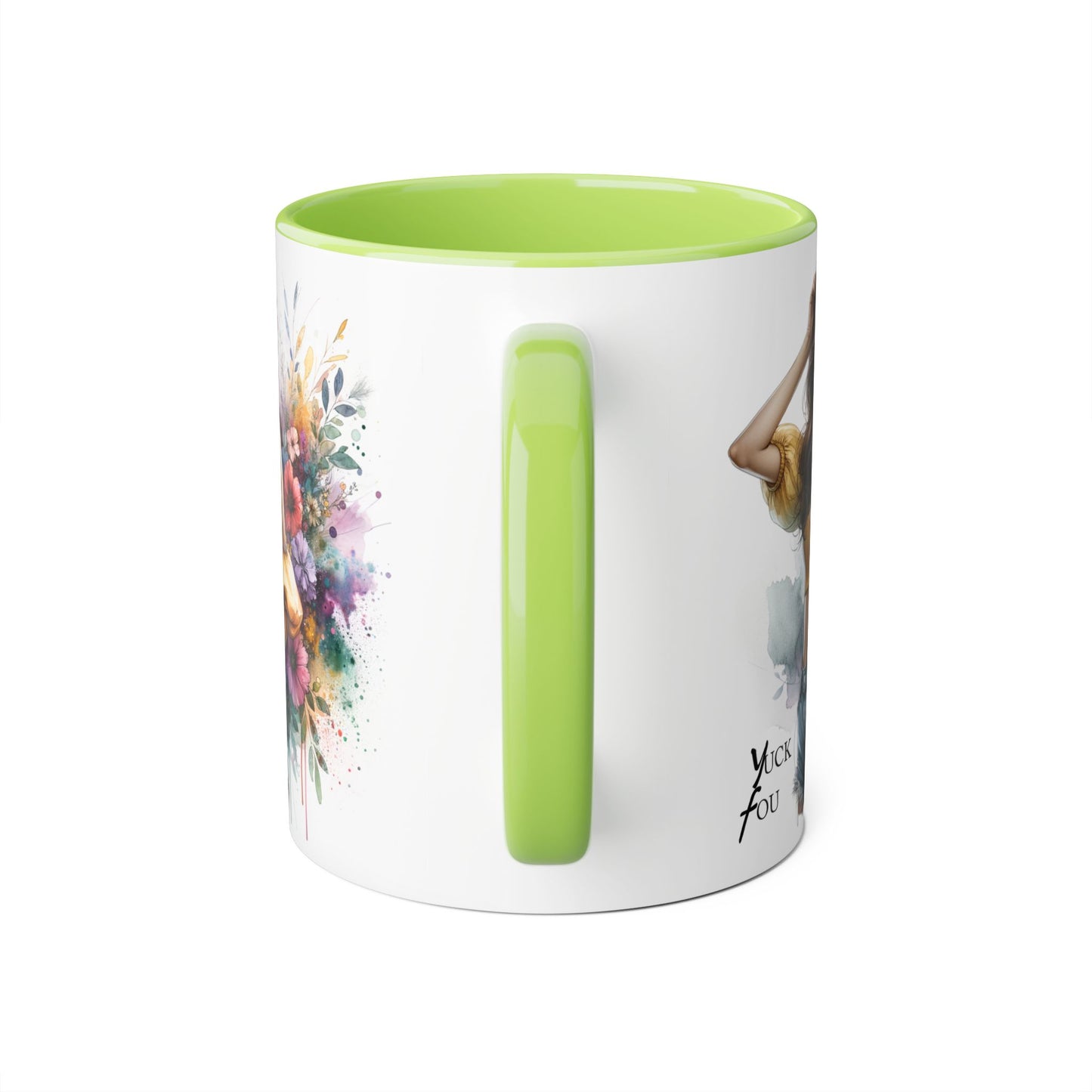 Yuck Fou Floral Accent Mug: Stylish Coffee Cup for Home, Gifts, Birthdays, Tea Lovers, Art Enthusiasts