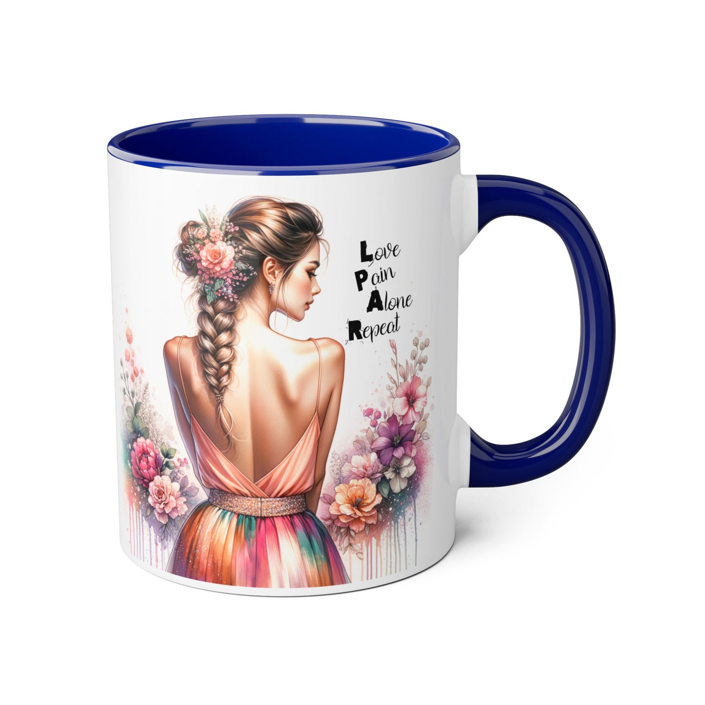Artistic Floral Accent Mug - Inspirational Gift for Women, Coffee Lover's Decor, Unique Tea Mug, Perfect for Birthdays, Self-Care