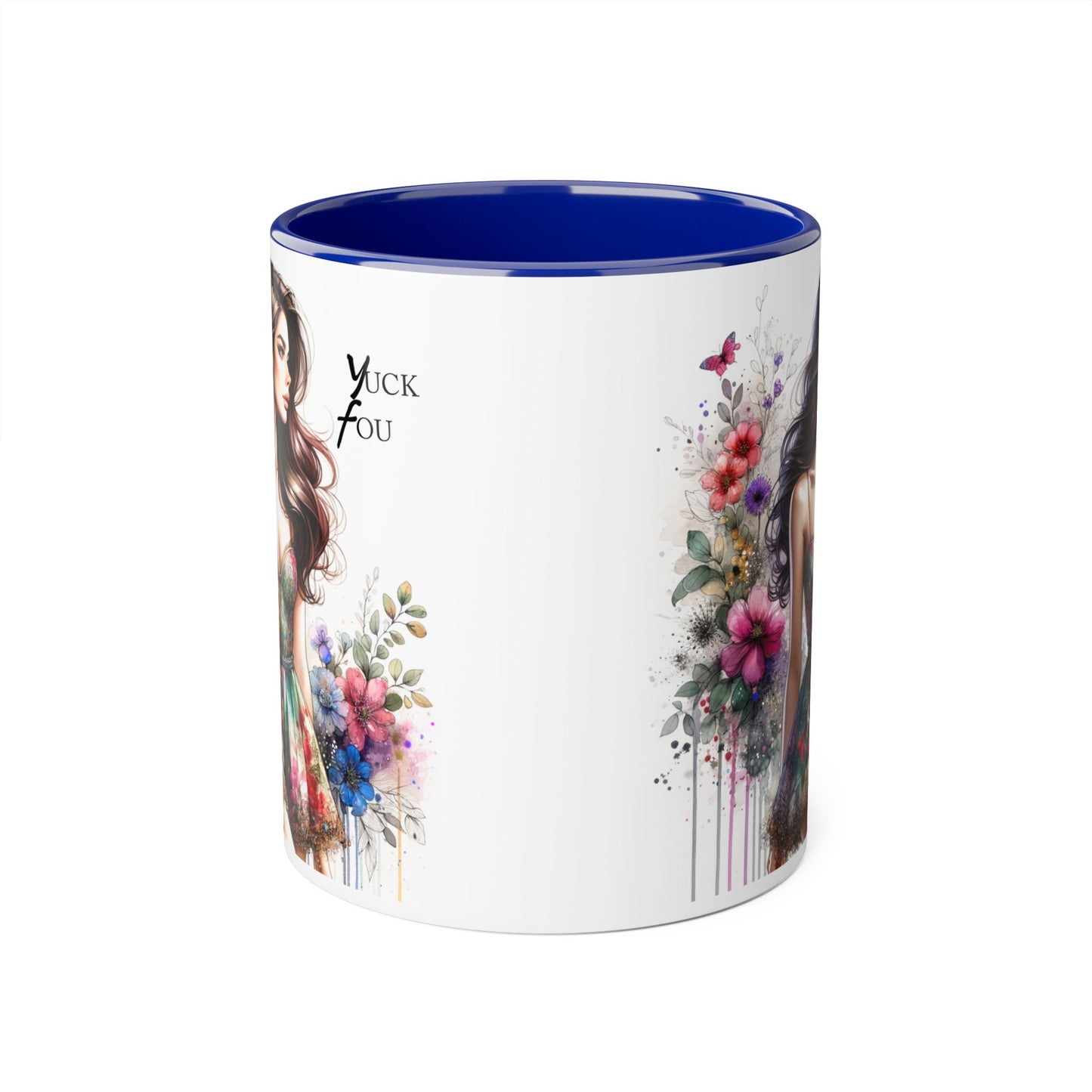 Floral Art Mug, Yuck Fou, Unique Coffee Cup for Art Lovers, Gift for Her, Flower-Themed Drinkware, Birthday Present, Cute Tea Mug