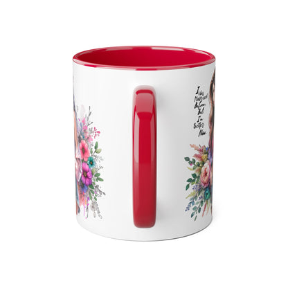 I Was Married Before But I'm Better Now Floral Inspirational Accent Mug, 11oz Coffee Cup, Gift for Her, Motivational Drinkware, Home Decor, Birthday, Friendship