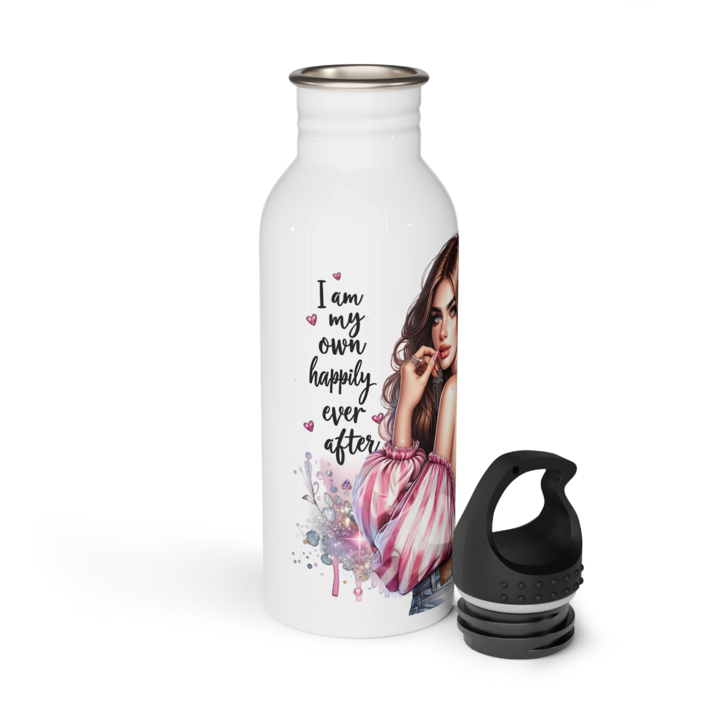 I Am My Own Happily Ever After Chic Stainless Steel Water Bottle with Inspiring Quotes | Stylish Hydration for Women | Perfect Gift for Birthdays, Self-Care, and Wellness