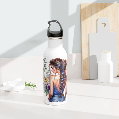 I Don't Make Mistakes, I Date Them Chic Floral Water Bottle, Motivational Sports Flask, Fitness Gift for Women, Eco-Friendly Hydration, Inspirational Gift for Her