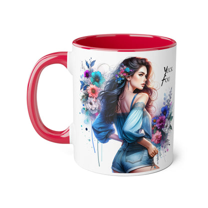 Yuck Fou Floral Graphic Accent Mug: Perfect Gift for Tea Lovers, Coffee Breaks, Home Decor, Inspirational Quotes, Mother's Day, Birthdays