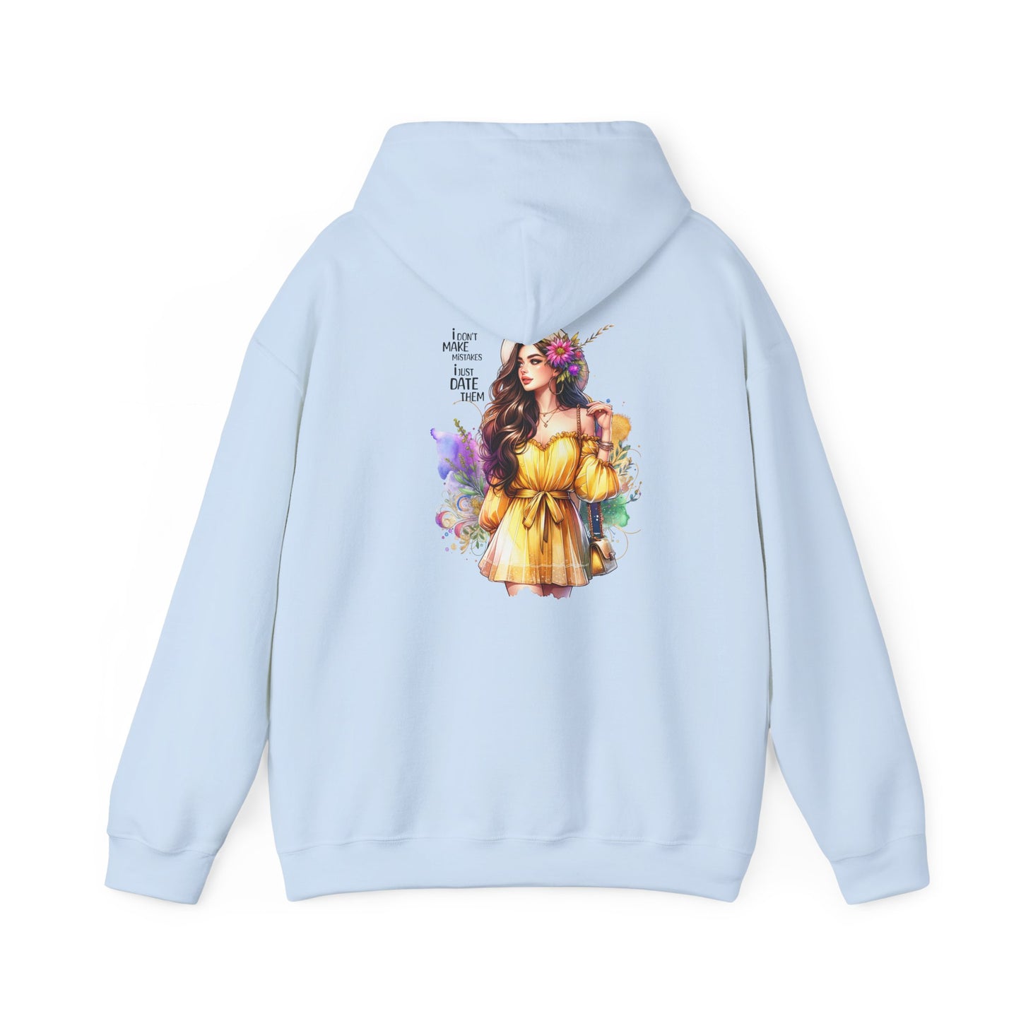 I Don`t Make Mistakes, I Just Date Them Vibrant Floral Art Hoodie - Unisex Heavy Blend Sweatshirt For Cozy Days, Ideal For Gift Giving, Casual Wear, Spring Celebrations