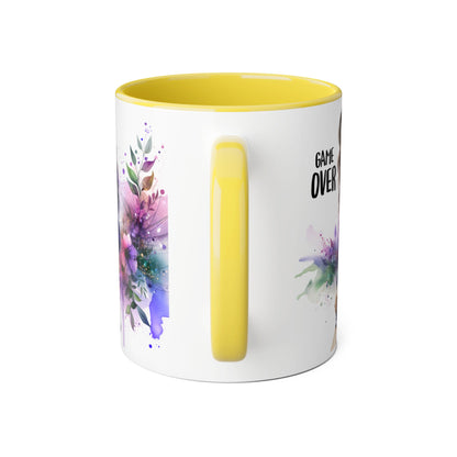 Game Over Accent Mug - Stylish Coffee Cup for Gamers, Unique Gift, Trendy Home Decor, Birthday Present, Cafe Lover's Essential