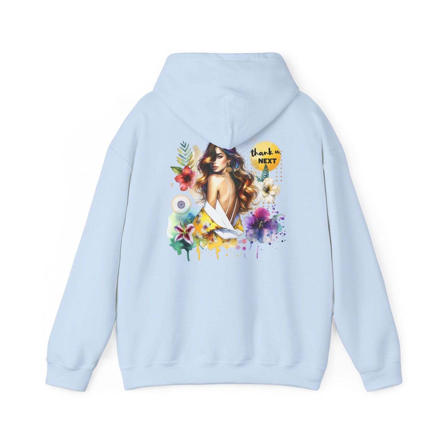 Thank U, Next Colorful Graphic Hooded Sweatshirt, Cozy Unisex Hoodie, Trendy Streetwear, Personalized Gift, Summer Vibes, Art-Inspired Fashion