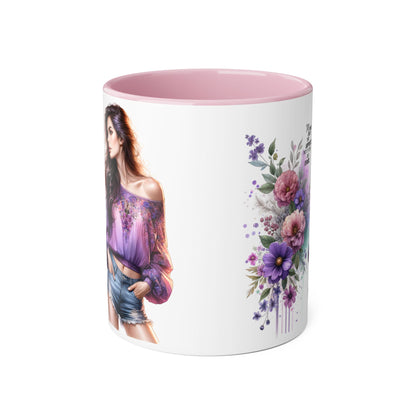 Money Can't Buy Happiness But It Can Buy Divorce Humoristic Stylish Floral Accent Mug, Coffee Cup, Gift for Her, Home Decor, Inspirational Quote, Unique Design