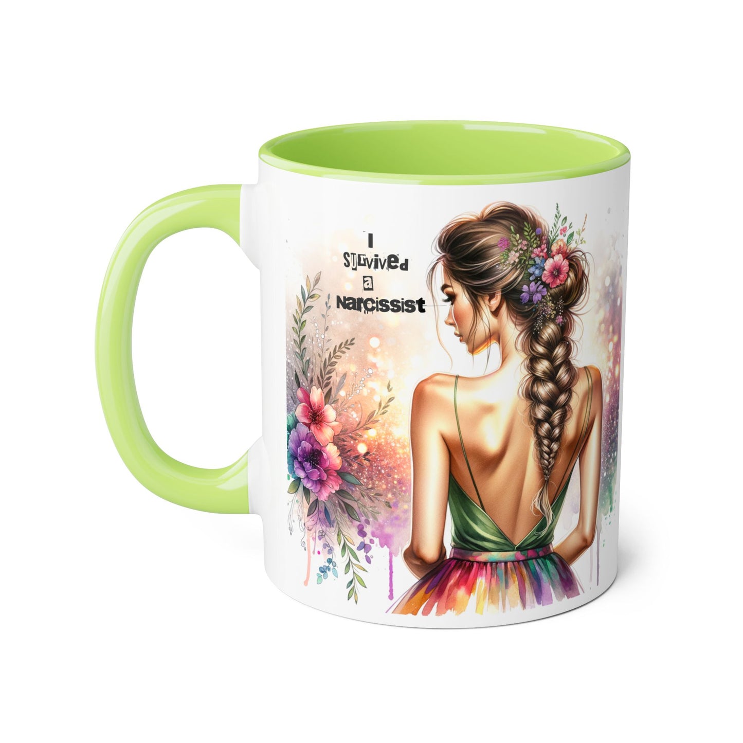 Colorful Floral Accent Mug