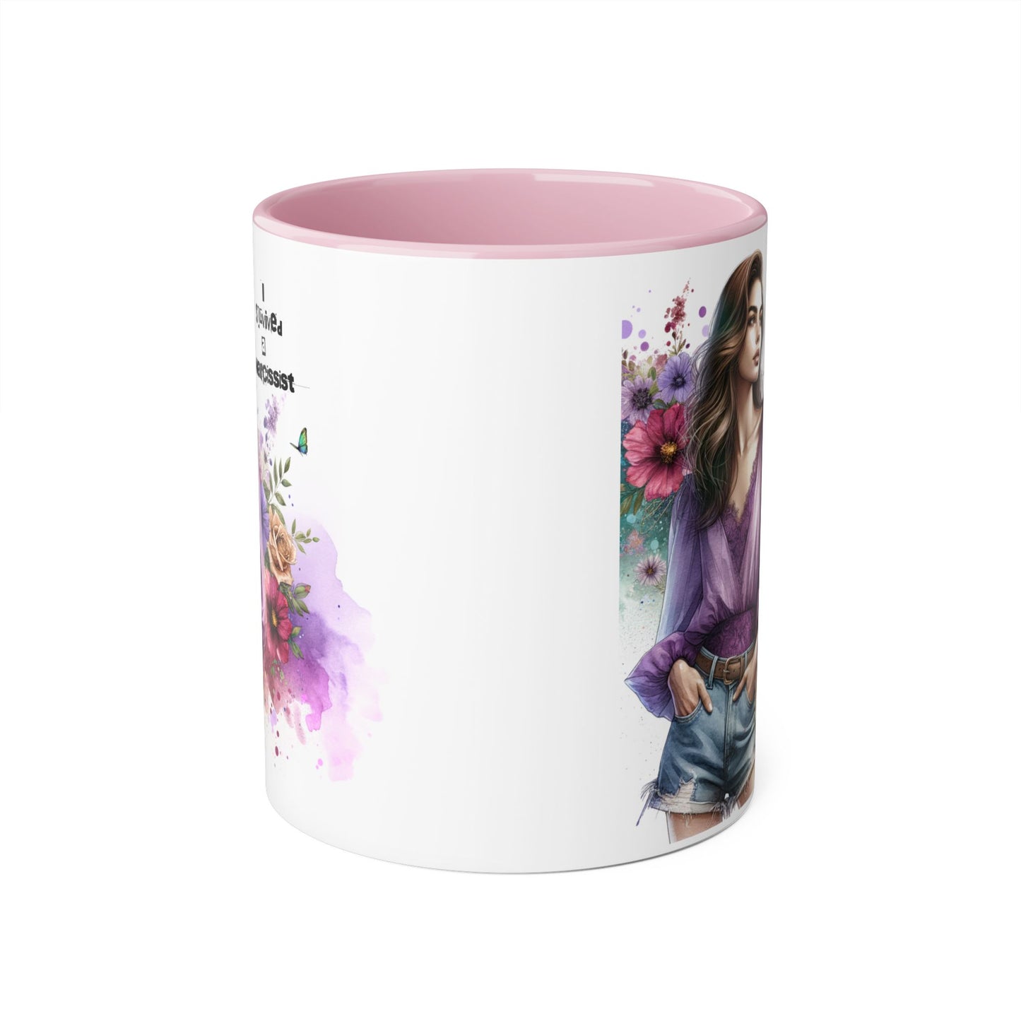Stylish Floral Accent Mug with Quote, Perfect Gift for Coffee Lovers, Home Decor, Inspirational, Birthday, Humor, Self-Love