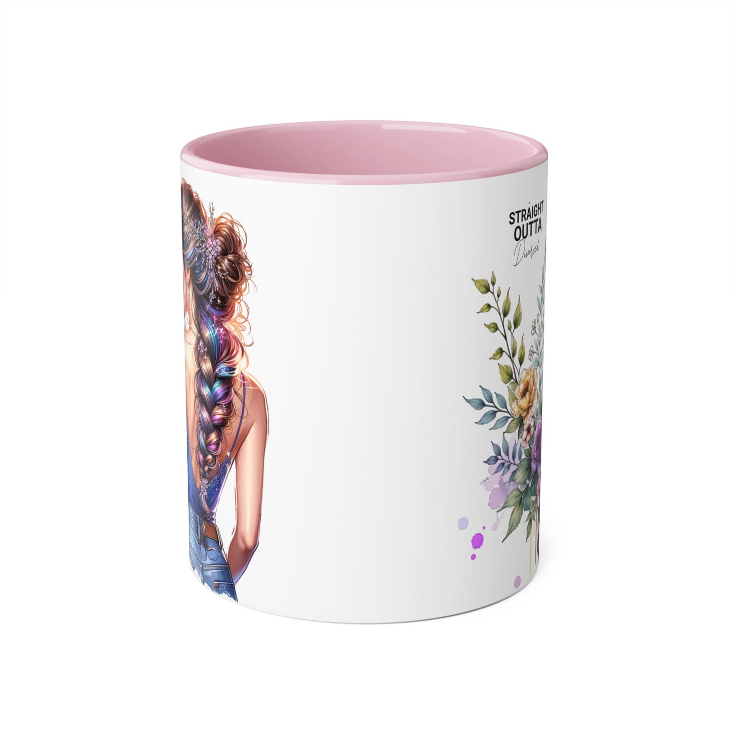 Straight Outta Divorced Humoristic Floral Art Coffee Mug, Gift for Her, Unique Coffee Cups, Floral Mugs for Any Occasion