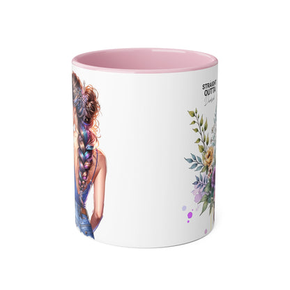 Straight Outta Divorced Humoristic Floral Art Coffee Mug, Gift for Her, Unique Coffee Cups, Floral Mugs for Any Occasion