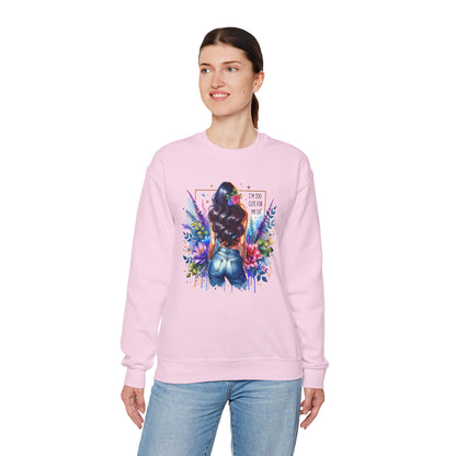 I'm Too Cute For My Ex Floral Art Crewneck Sweatshirt - Stylish, Cozy Unisex Sweatshirt for Casual Wear, Gift for Her, Fashion Trend, Inspirational Quote