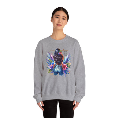 I'm Too Cute For My Ex Floral Art Crewneck Sweatshirt - Stylish, Cozy Unisex Sweatshirt for Casual Wear, Gift for Her, Fashion Trend, Inspirational Quote