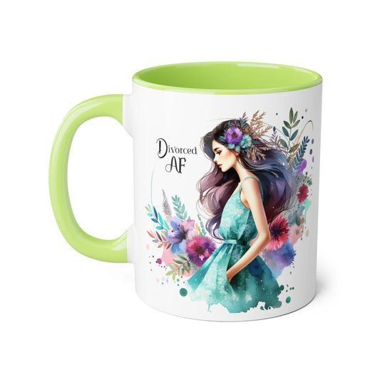 Divorced AF Accent Mug - Inspirational Coffee Cup, Unique Gift for Newly Divorced, Motivational Drinkware, Self-Care Mug