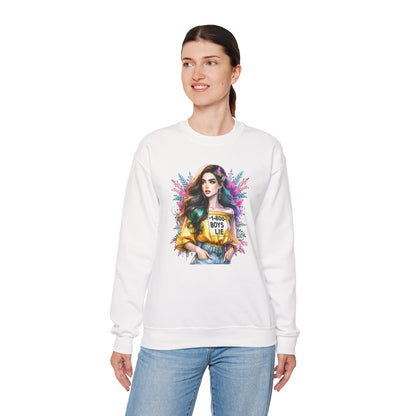 1-800-Boys-Lie Colorful Graphic Crewneck Sweatshirt - 'Boys Lie' Design, Unisex Sweatshirt, Trendy Gift, Casual Wear, Comfortable Outfit