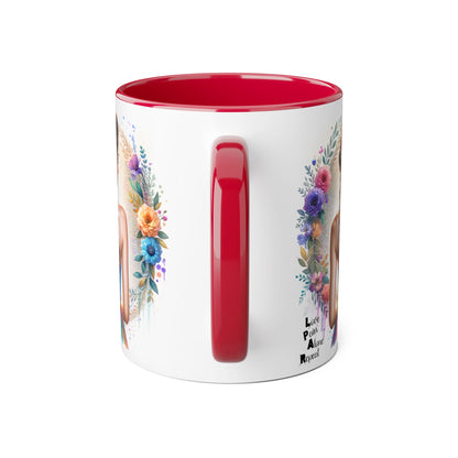 Artistic Accent Mug, Floral Coffee Cup, Unique Gifts for Her, Inspirational Drinkware, Love Yourself Mugs, Boho Style