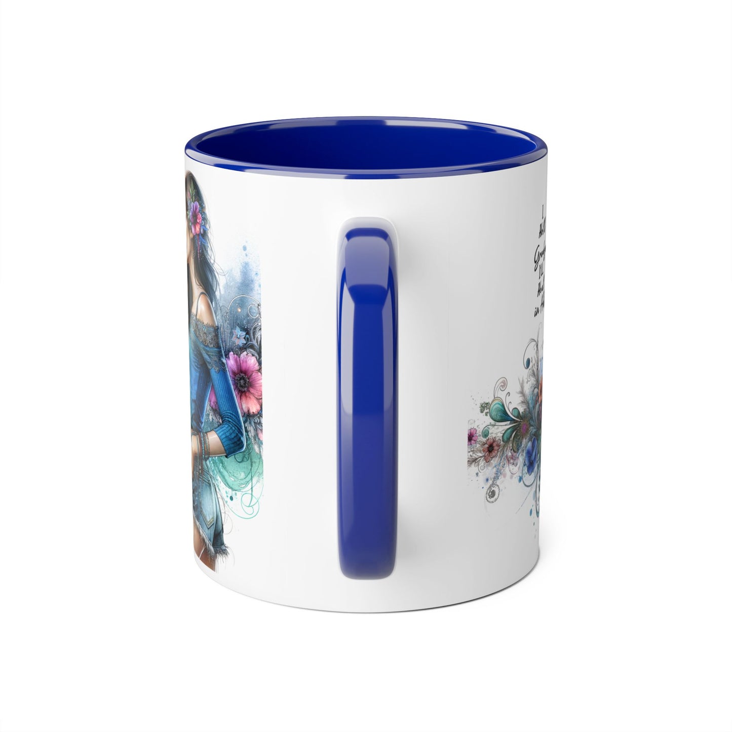 I Hold Grudges, I'll Heal in Hell Colorful Floral Accent Mug - Perfect Gift for Grandmas, Coffee Lovers, Tea Enthusiasts, Birthday & Special Occasions, Inspirational Quotes
