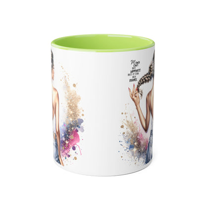 Money Can't Buy Happiness But It Can Buy Divorce Humoristic Inspirational Accent Mug, 11oz Coffee Cup, Unique Gifts, Motivational Drinkware, Home Office Decor