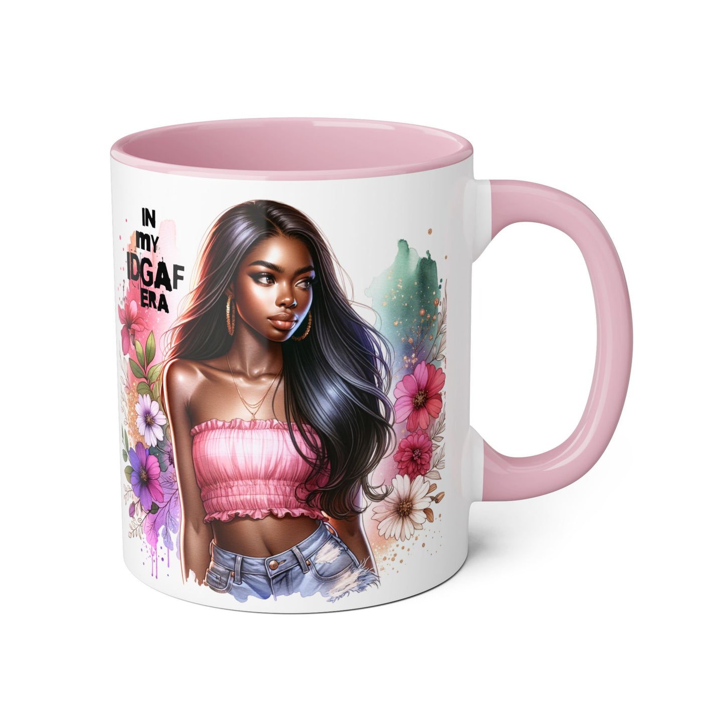 Empowering IDGAF Era Mug | Bold Coffee Cup | Inspirational Gift | Floral Art | Self-Love Statement
