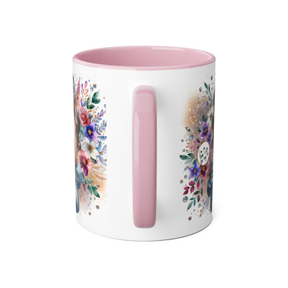 I'm Too Cute For My Ex Floral Accent Mug with Boho Design, Coffee Lover Gift, Tea Cup, Artful Beverage Holder, Personalized Drinkware