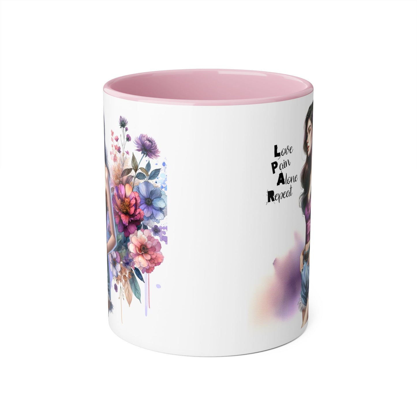 Floral Accent Mug, Personalized Coffee Cup, Artistic Drinkware, Unique Gift for Her, Women's Day Present, Home Decor
