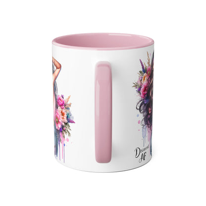 Stylish Coffee Mug, Floral Mug, Gift for Her, Divorce Mug, Affirmation Mug, Inspirational Drinkware