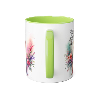Money Can't Buy Happiness But It Can Buy Divorce Humoristic Colorful Women Empowerment Accent Mug - Inspirational Gift, Motivational Coffee Cup, Floral Design, Art Lover, Birthday Present