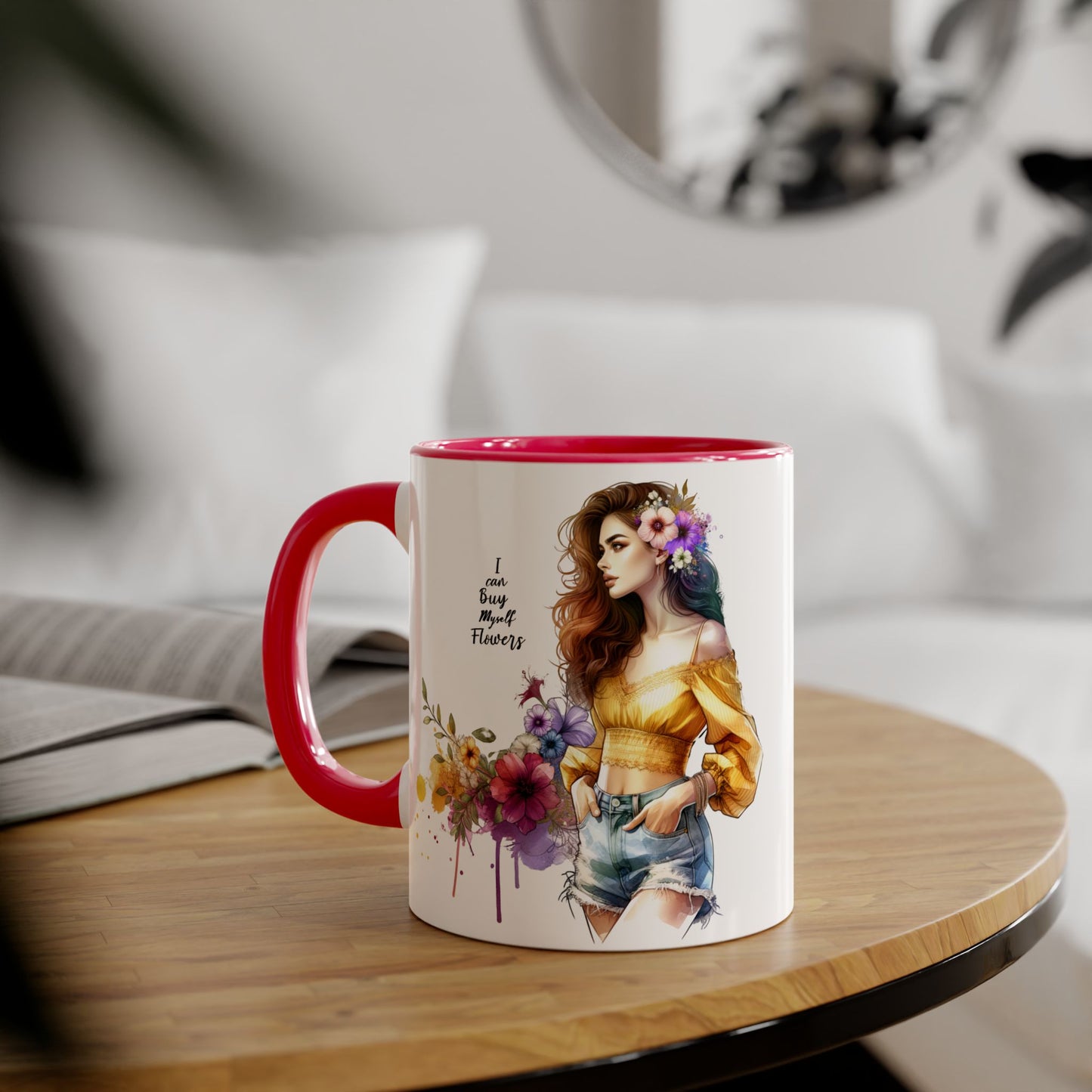 I Can Buy Myself Flowers Floral Bohemian Accent Mug - Perfect Gift for Flower Lovers, Art Enthusiasts, Home Decor, Spring Celebrations, Coffee Lovers