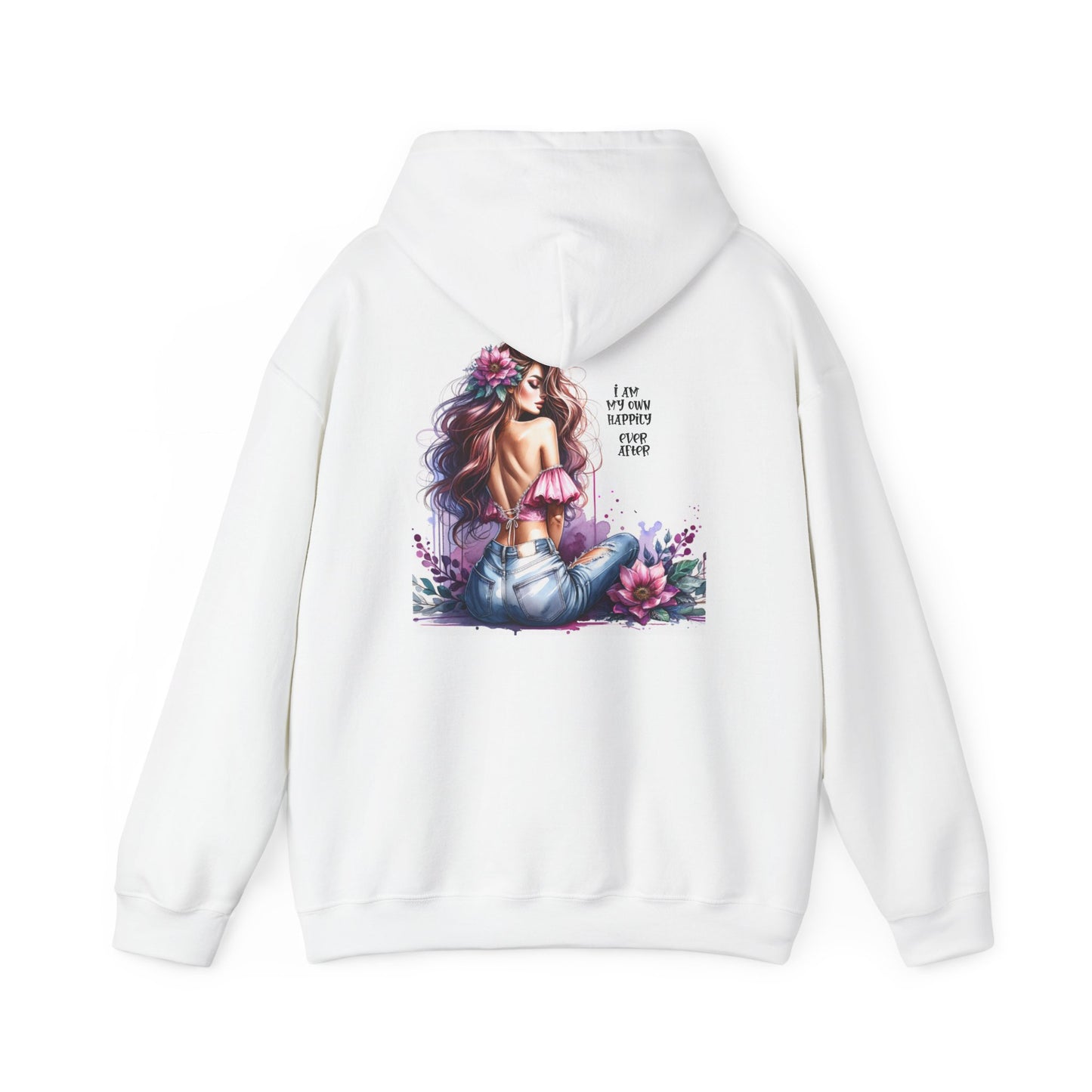 I Am My Own Happily Ever After Flower Power Unisex Heavy Blend™ Hooded Sweatshirt - Inspirational Art, Cozy Fashion for Women