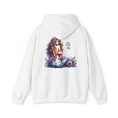 I Am My Own Happily Ever After Flower Power Unisex Heavy Blend™ Hooded Sweatshirt - Inspirational Art, Cozy Fashion for Women