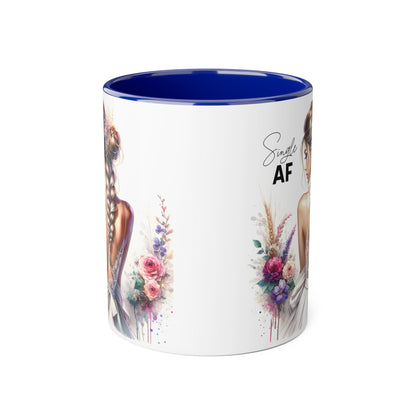 Floral Accent Mug - Simply AF | Perfect Gift for Friends, Coffee Lovers, Cozy Mornings, Home Decor, Wedding Celebrations
