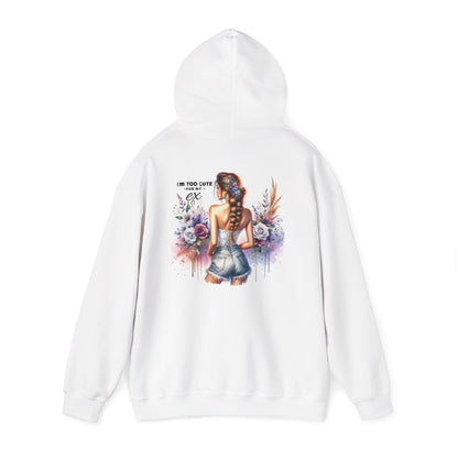 I'm Too Cute For My Ex Chic Floral Hoodie for Women | I'm Too Cute | Casual Style, Cozy Outerwear, Gift for Her, Perfect for Spring