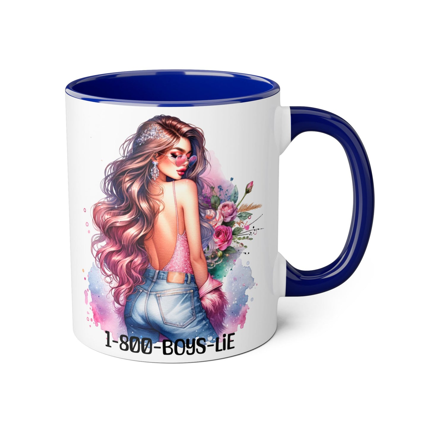 Trendy Coffee Mug with Chic Girl Design - Perfect Gift for Friends, 1-800-Boys-Lie, Cute Floral Mug, Birthday Gift, Coffee Lover, [...]