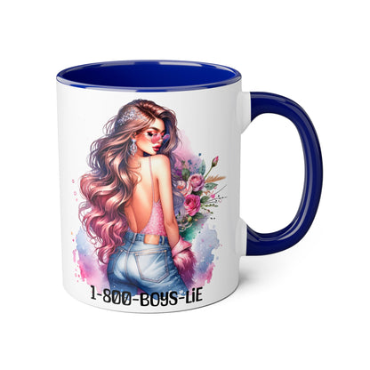 Trendy Coffee Mug with Chic Girl Design - Perfect Gift for Friends, 1-800-Boys-Lie, Cute Floral Mug, Birthday Gift, Coffee Lover, [...]