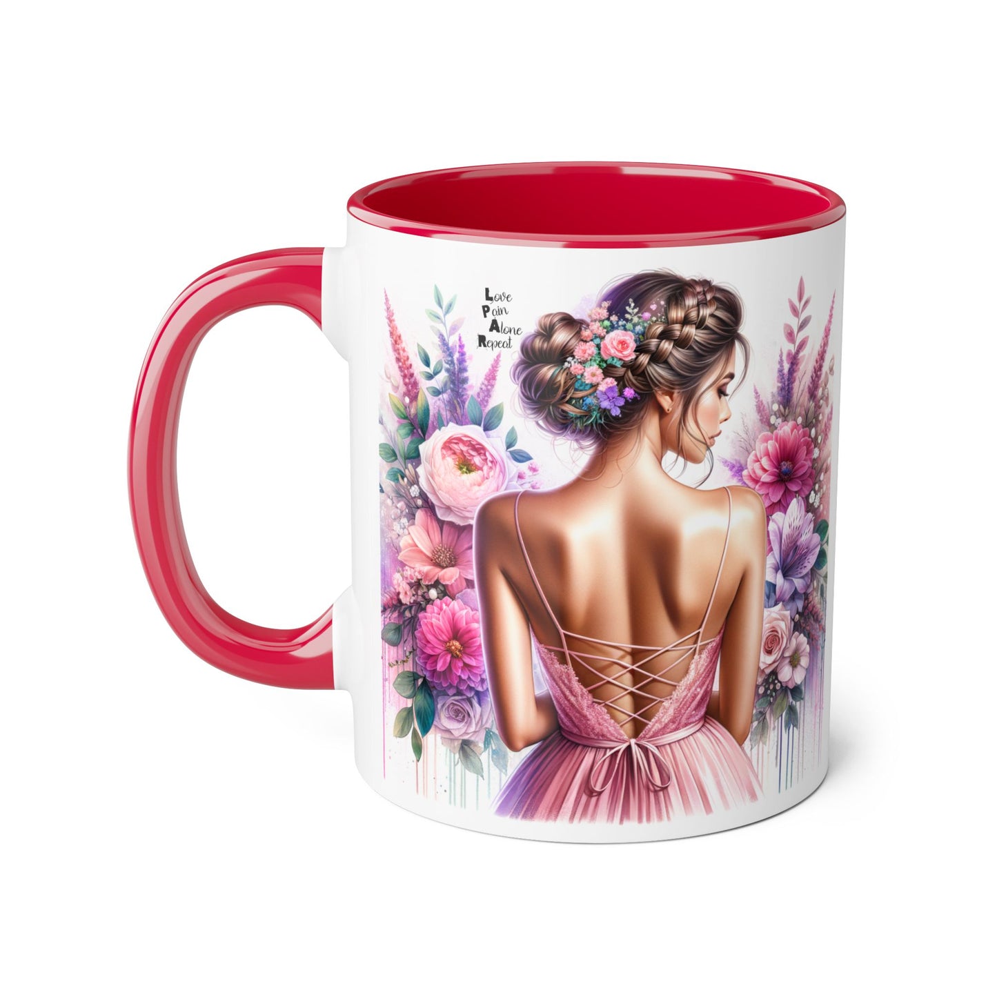 Floral Elegance Mug - Inspirational Coffee Cup, Gift for Her, Wedding Favor, Valentine's Day, Home Decor
