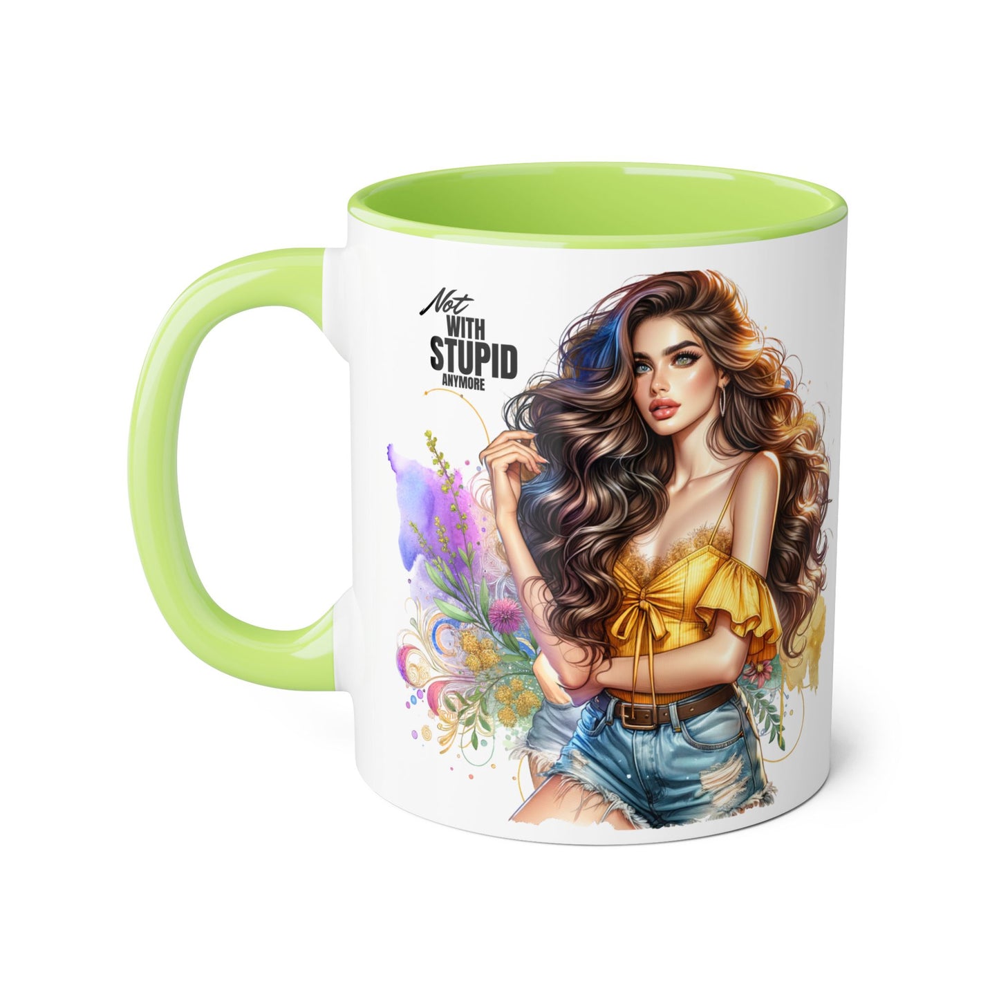 Not With Stupid Anymore Humoristic 11oz Accent Mug