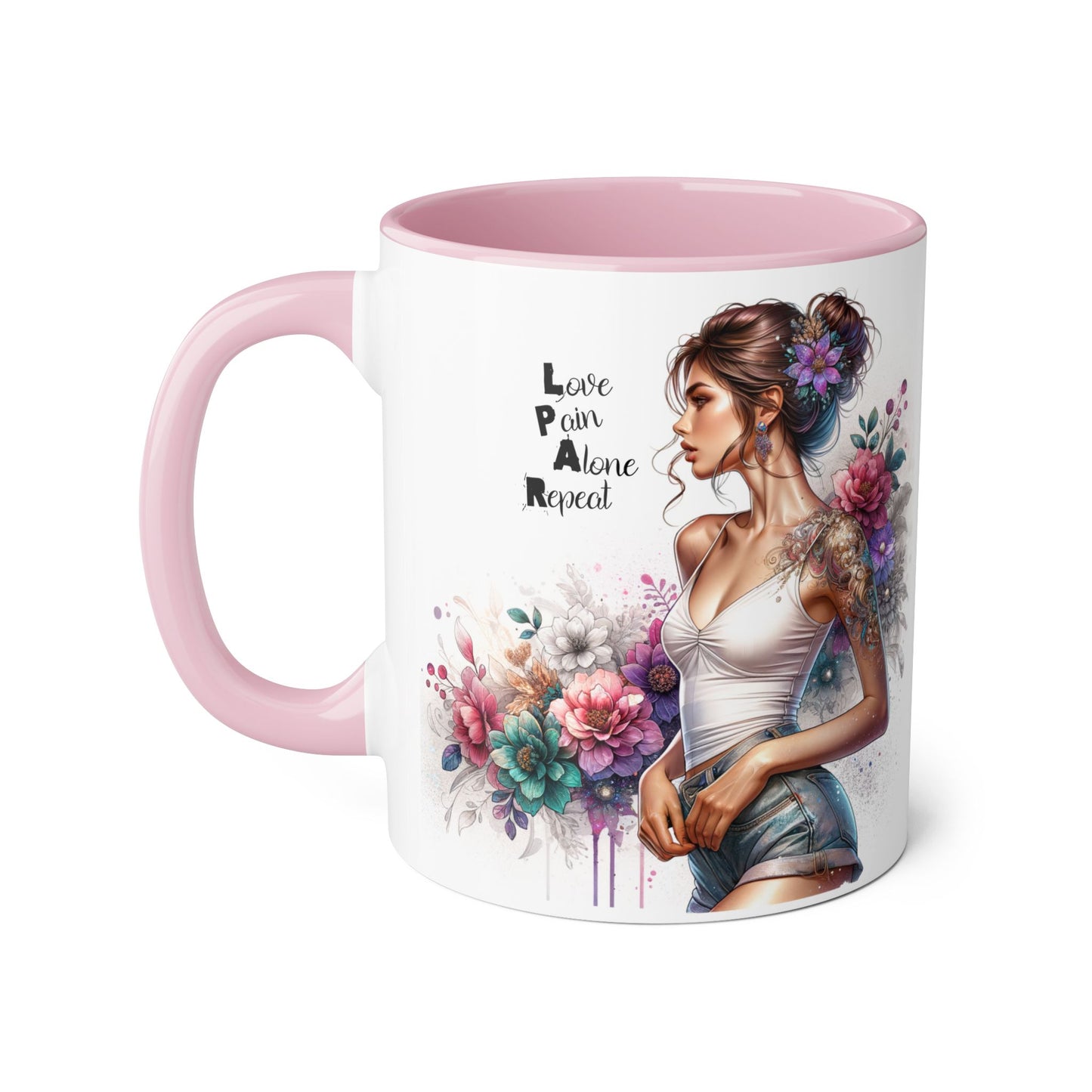Floral Inspirational Accent Mug, 11oz - Motivational Gift for Mindfulness, Coffee Lovers, Self-Care, Birthday, Home Decor