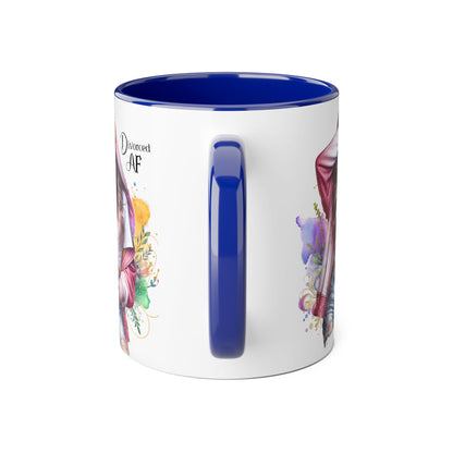 Trendy Accent Mug - 'Divorced AF' Design, Chic Gift for Friends, Coffee Lovers, Inspirational Drinkware, Birthday, Everyday Use