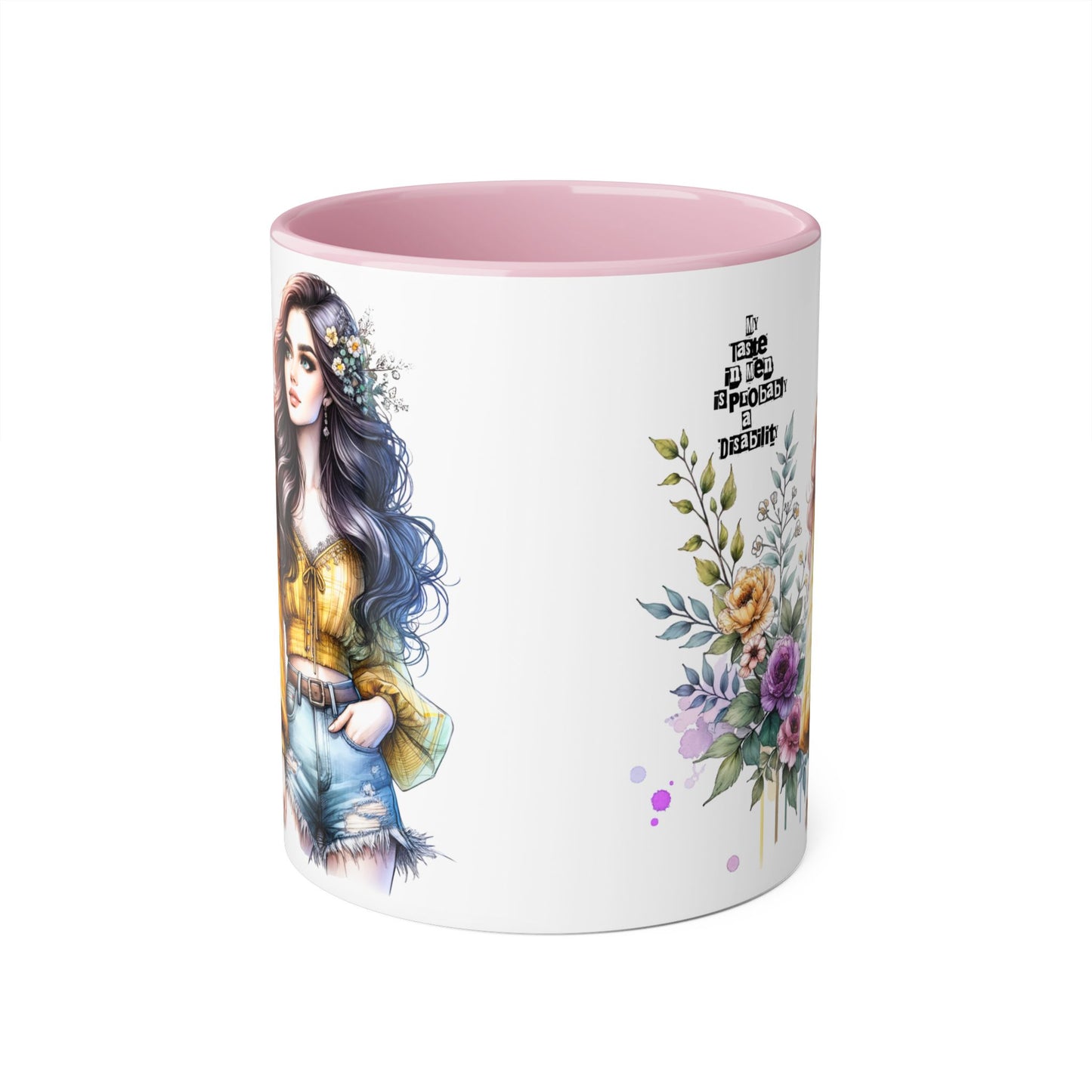 Funny Accent Mug - My Taste in Men is Probably a Disability Humor 11oz Cup