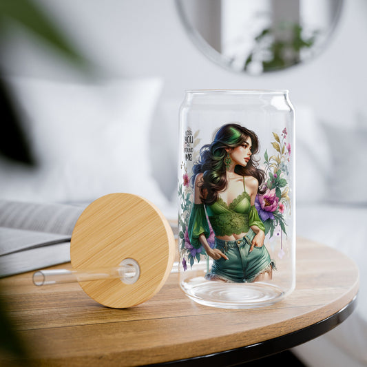Lost You and Found Me Floral Sipper Glass, 16oz, Eco-Friendly Drinkware, Summer Vibes, Gift for Her, Reusable Beverage Container, Garden Party
