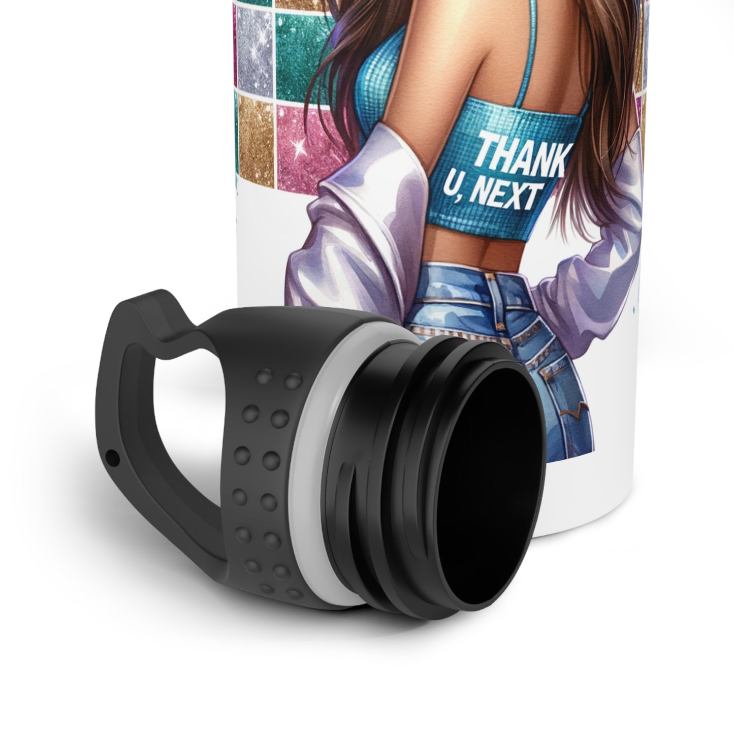 Thank U, Next Stylish Stainless Steel Water Bottle with Fashionista Design, Eco-Friendly Drinkware, Gift for Her, Personalized Hydration, Gym Essential