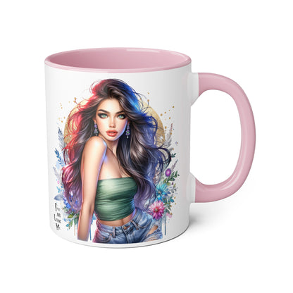 Bohemian Accent Mugs, Artistic Coffee Cup, Colorful Floral Mug, Gift for Her, Unique Art Collection, Cozy Vibe