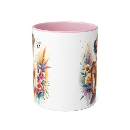 Colorful Floral Accent Mug with Inspirational Quote