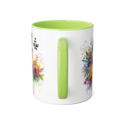 Edgy Floral Accent Mug, Inspirational Coffee Cup, Unique Gift for Her, IDGAF Mug, Boho Style Drinkware