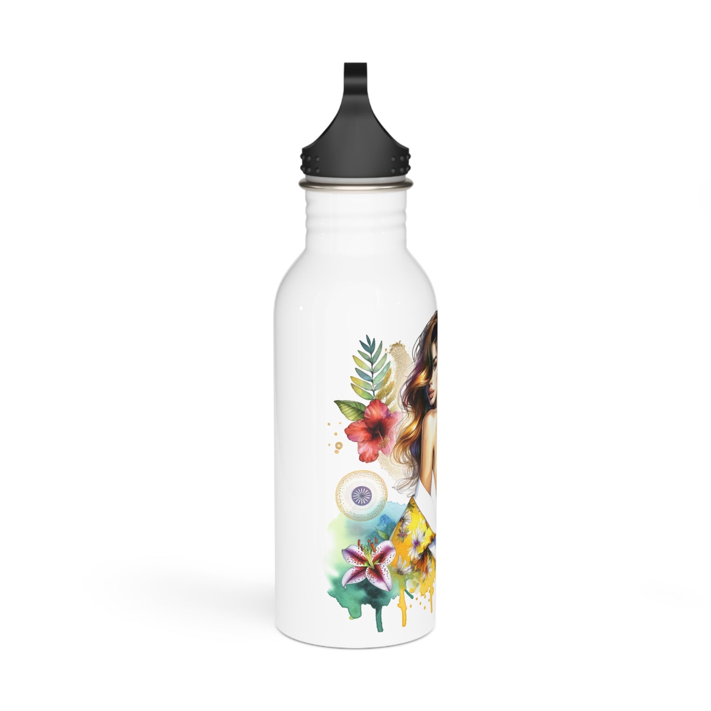 I Am My Own Happily Ever After Artistic Floral Stainless Steel Water Bottle - Stylish Design for Eco-conscious Travelers