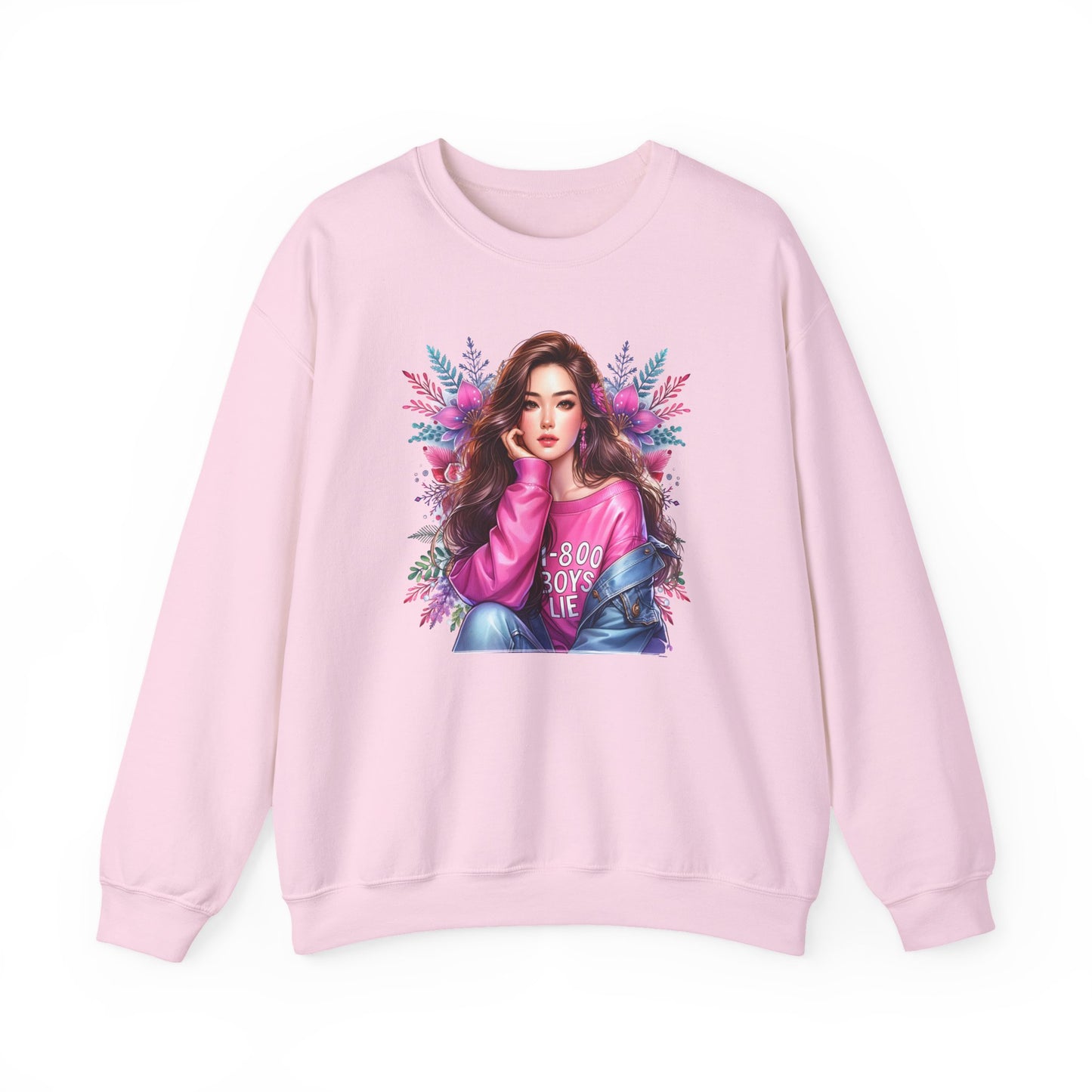 1-800-Boys-Lie Trendy Crewneck Sweatshirt - Cozy Unisex Pullover, Perfect for Casual Days, Gifts for Her, Cute Fashion Layering, Everyday Style